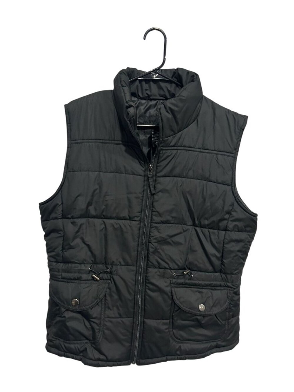 New York & Company XL Black Puffer Vest Lined Snap Pockets Cozycore Casual